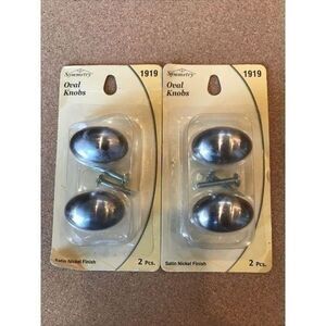 Symmetry Drawer Knobs Lot Of 2 Oval Satin Nickel Finish 2 Pieces hardware New